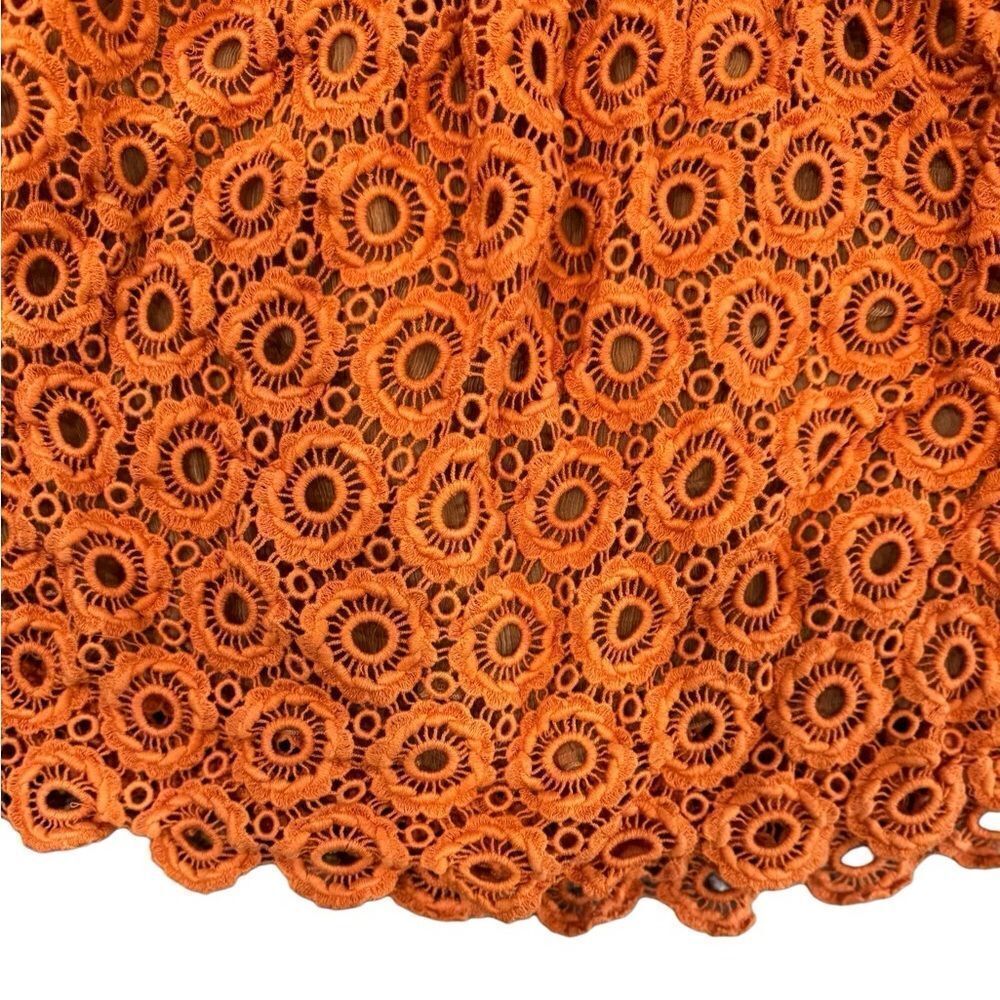 moulinette soeurs Anthropologie Crochet skirt heavy & beautiful burnt orange 10 - Picture 4 of 8